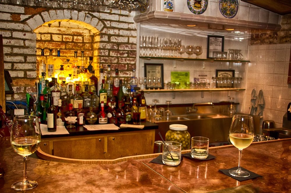 The Cellars’ copper bar framed by historic brickwork